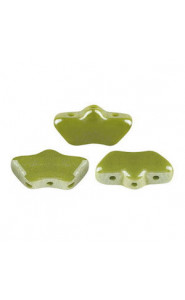 Les perles par Puca® Delos beads Opaque green luster 53420/14400